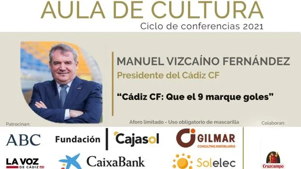 Manuel Vizcaíno estará presente el viernes 3 de septiembre en el ciclo de conferencias del Aula de Cultura