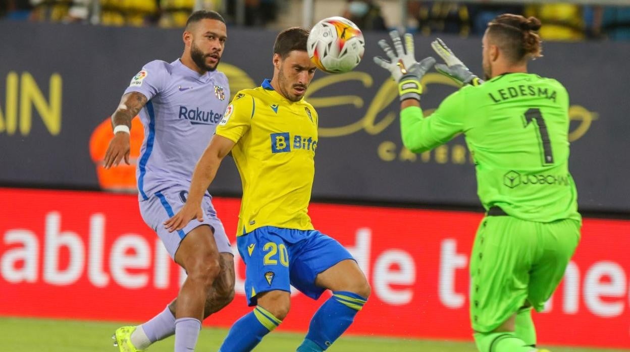 Iza en el partido ante el Barcelona