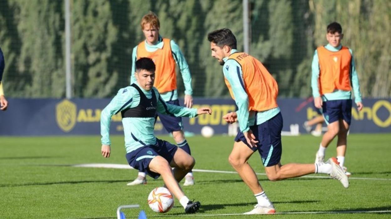 alarcón y Sobrino, en un entrenamiento.