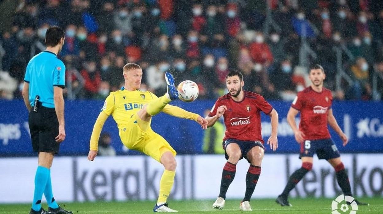 Jonsson en el partido ante Osasuna