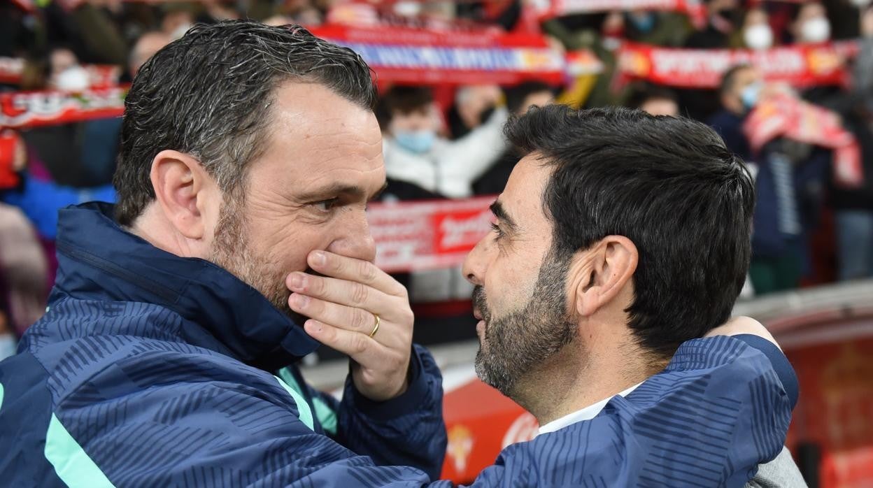 Sergio y David Gallego, antes del partido.