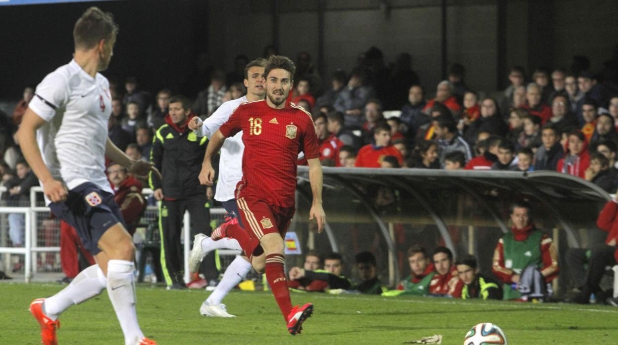 Samu Castillejo en una imagen de archivo con la selección sub21.