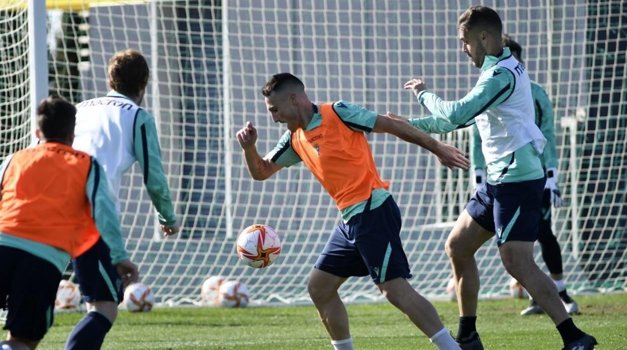 Fede San Emetero, en el entrenamiento de este jueves.