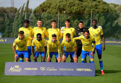 Once titular del Cádiz B ante el Xerez DFC.