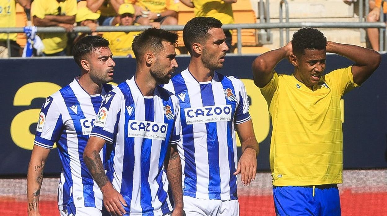 El Cádiz CF fue inferior a la Real Sociedad durante gran parte del encuentro.