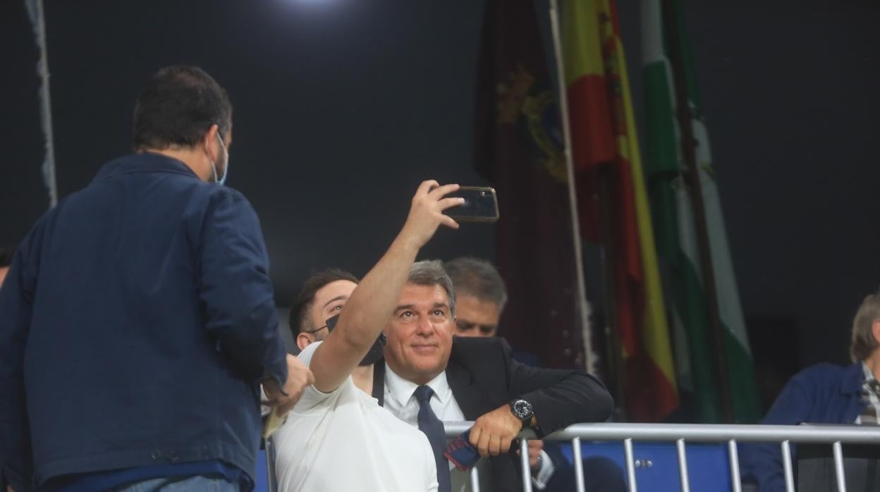 Laporta, en su última visita a Carranza de la temporada pasada.