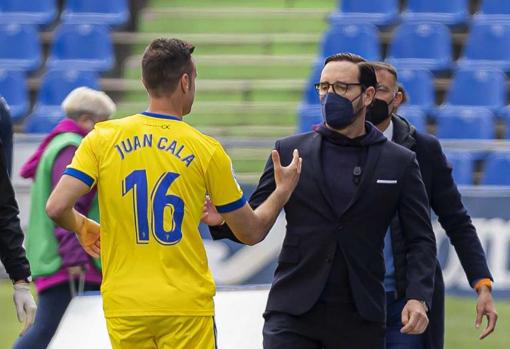 Juan Cala y Pepe Bordalás coincidieron en Getafe.