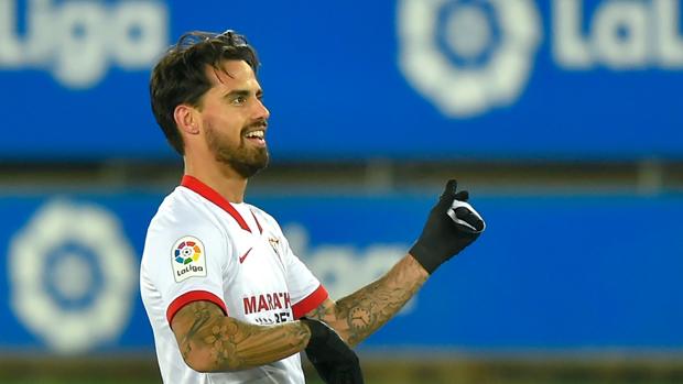 El gaditano Suso, en la rampa de salida del Sevilla FC