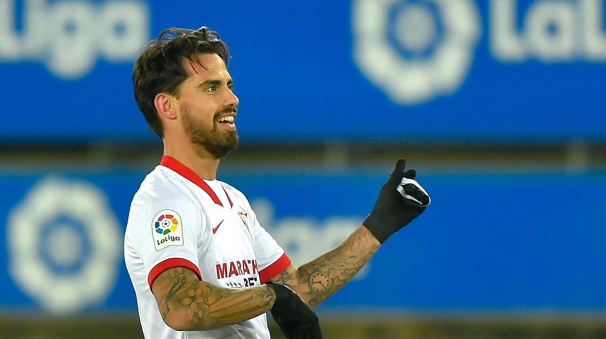 El gaditano Suso, en la rampa de salida del Sevilla FC