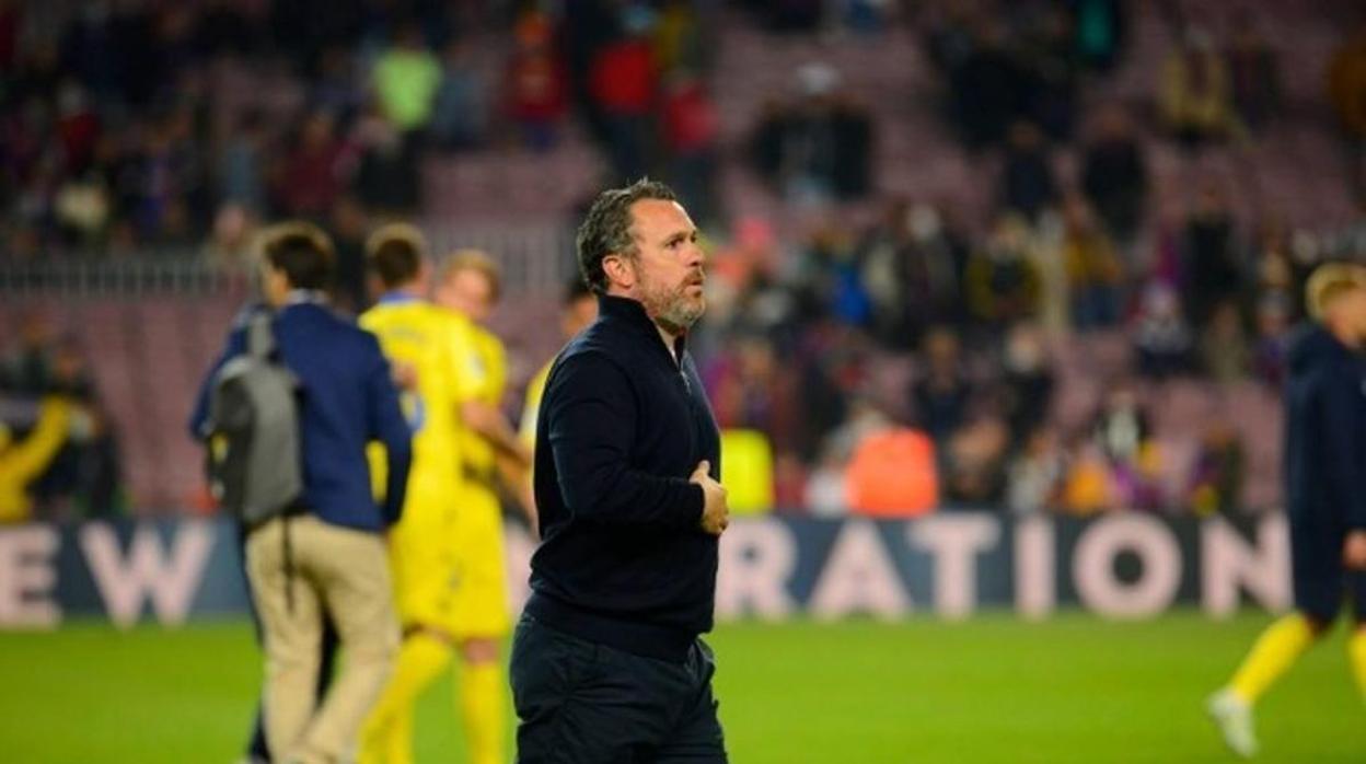 Sergio con el Cádiz en el Camp Nou