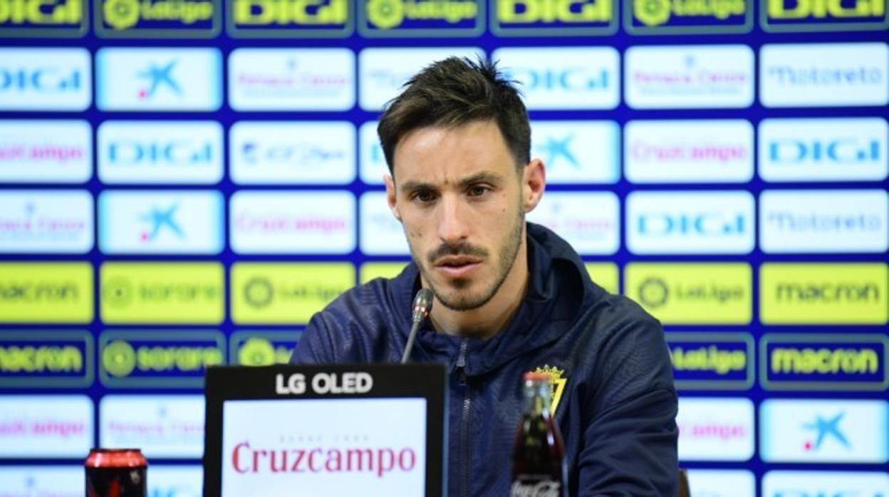 Iza en sala de prensa tras el partido ante el Rayo