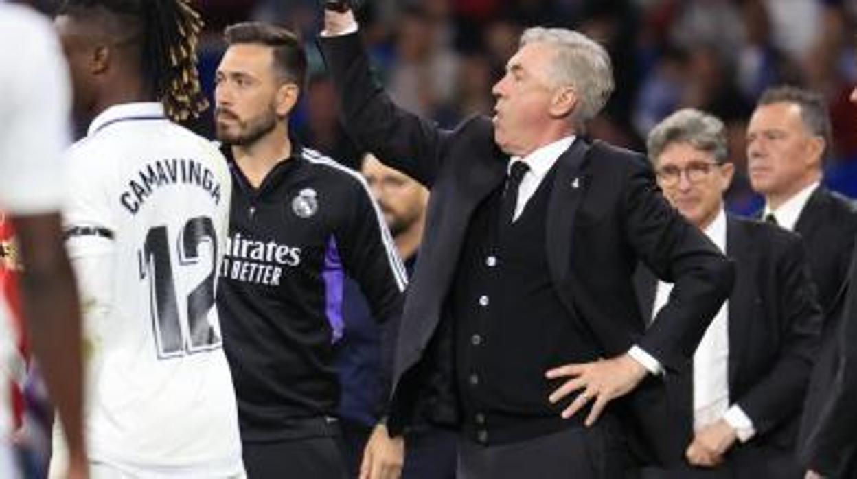 Ancelotti en el partido ante el Getafe