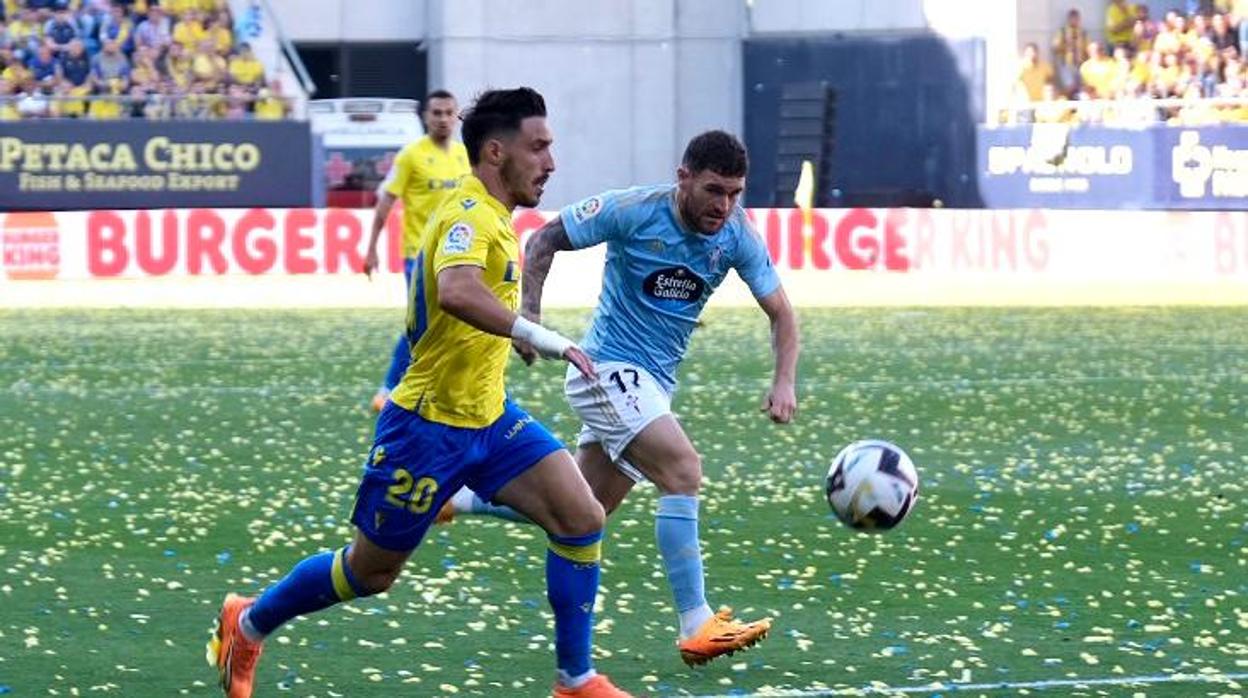 Iza Carcelén, durante el Cádiz - Celta