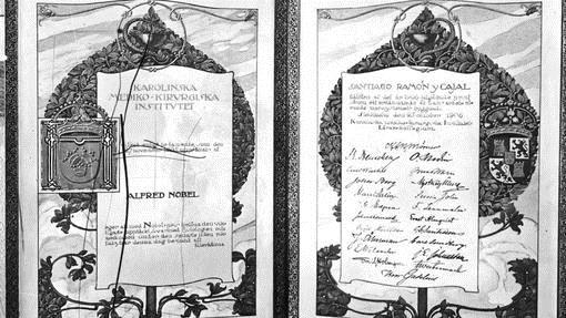 Diploma del Nobel Conedido a Cajal