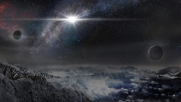 Así se vería la supernova desde un hipotético planeta situado a 10.000 años luz de ella, en su misma galaxia