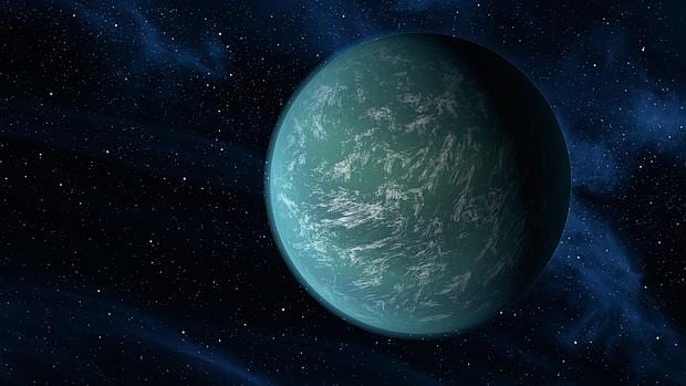En la ilustración, Kepler 22b, una supertierra casi tres veces más masiva que nuestro planeta