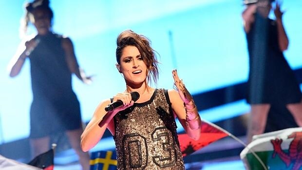 Barei, durante su actuación en la final de Eurovisión