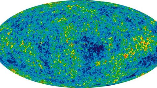 Imagen de la radiación de fondo de microondas, un eco lejano del Big Bang.