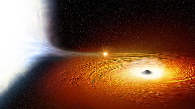 La estrella gira dos veces por hora alrededor del agujero negro