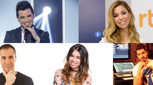 David Civera, Natalia, Paula Rojo, Rubén Villanueva y Antonio Hueso, jurado de TVE para Eurovisión