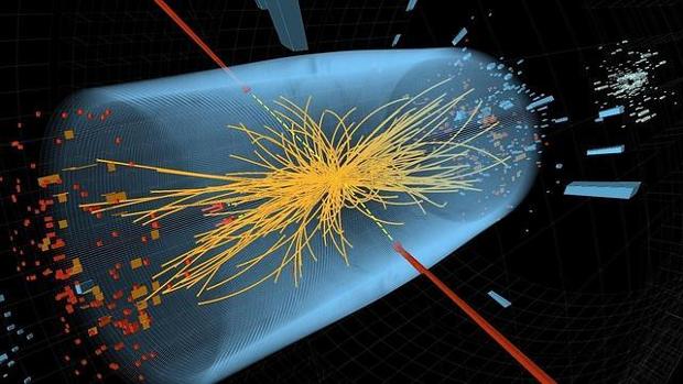Colisión de hadrones en el detector CMS del LHC