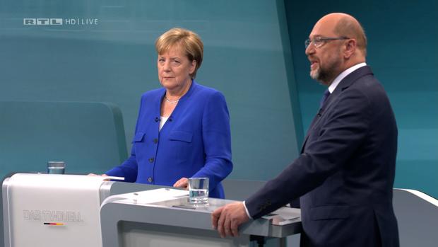 Merkel y Schulz evitan la agresividad en su único debate