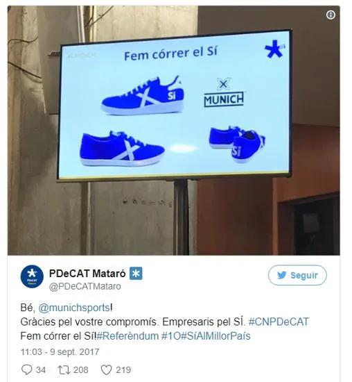 El PDeCat pone en aprietos a una marca de zapatillas por alinearla con el independentismo