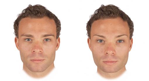 A la izquierda, la versión masculina de un rostro prototipo, y a la derecha, la versión femenina
