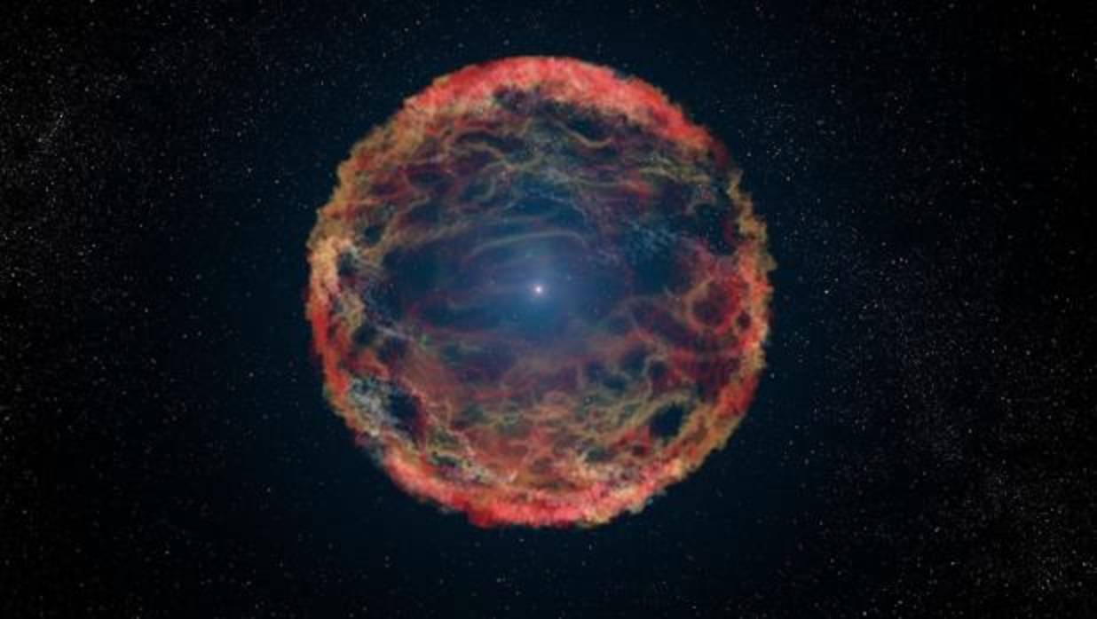 Recreación artística de una supernova