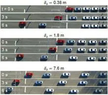 Los automóviles tardan más tiempo en acelerar cuando se detienen más cerca que cuando se detienen más lejos