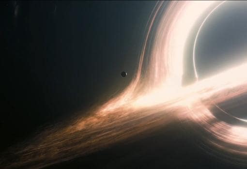 Agujero negro aparecido en la película «Interstellar»