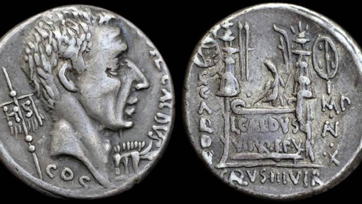 Monedas romanas de plata. Los niveles de plomo en el hielo son un indicador de actividad económica, porque este se liberaba al extraer plata