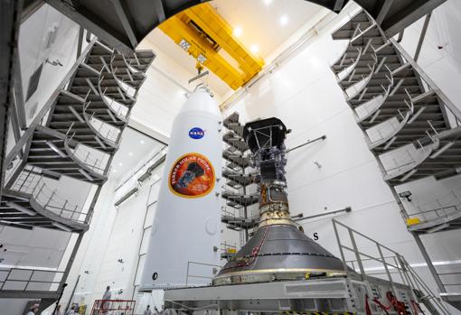 La Parker Solar Probe el pasado 16 de julio, ya montada sobre el motor de la tercera fase