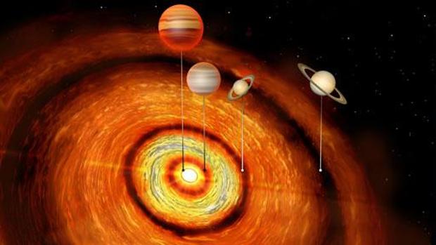 Identifican un joven sistema solar con cuatro planetas gigantes