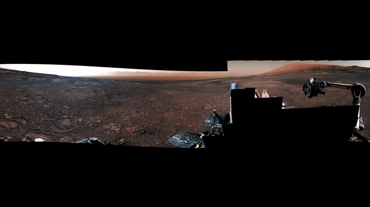 Panorámica tomada por la cámara Mastcam a bordo del Curiosity tomada el 19 de diciembre (Sol 2265).