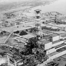 Fotografía tomada días después del accidente de la central núclear de Chernóbil