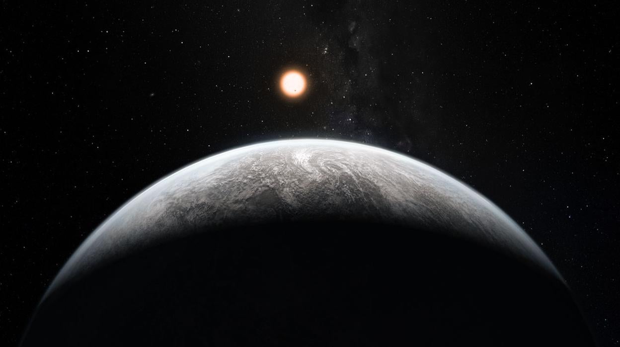 Recreación de un exoplaneta, un mundo situado en torno a una estrella distinta al Sol