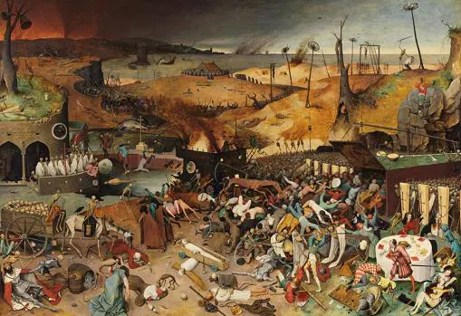 «El triunfo de la muerte», de Peter Brueghel el Viejo. Influido por la Peste Negra, representa el juicio final