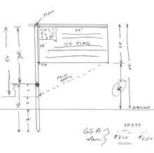 El boceto original de la bandera lunar del ingeniero de la NASA Jack Kinzler