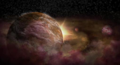 Impresión artística de protoplanetas que se forman alrededor de una joven estrella