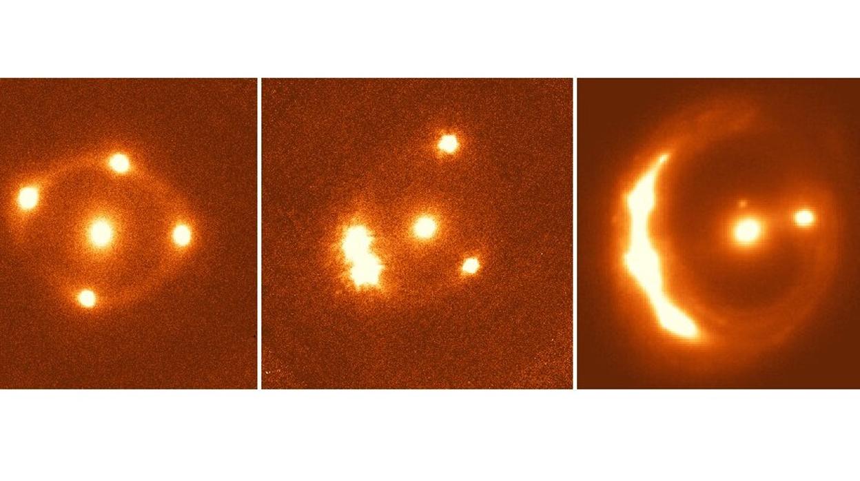 Imágenes de los cuásares con lentes gravitacionales PG1115 + 080, HE0435-1223 y RXJ1131- 1231
