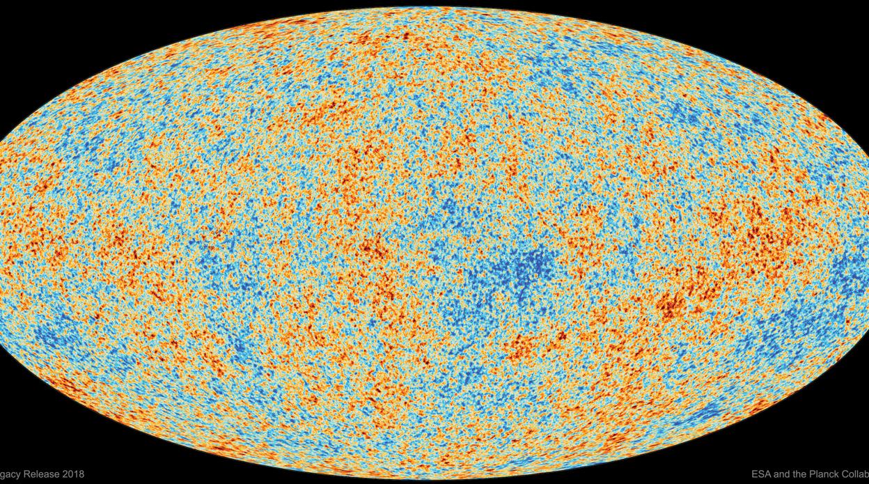 En la imagen, el mapa del fondo cósmico de Microondas elaborado en 2018 por la Colaboración Planck