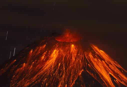 El volcán Tungurahua el 5 de marzo de 2016