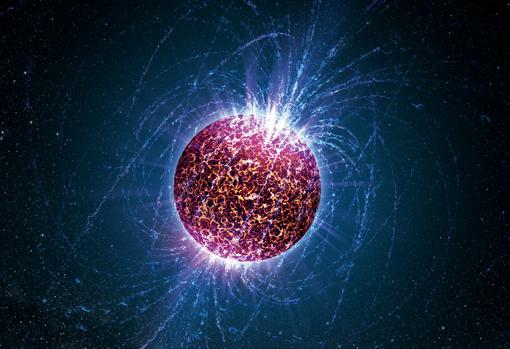 Representación de una estrella de neutrones