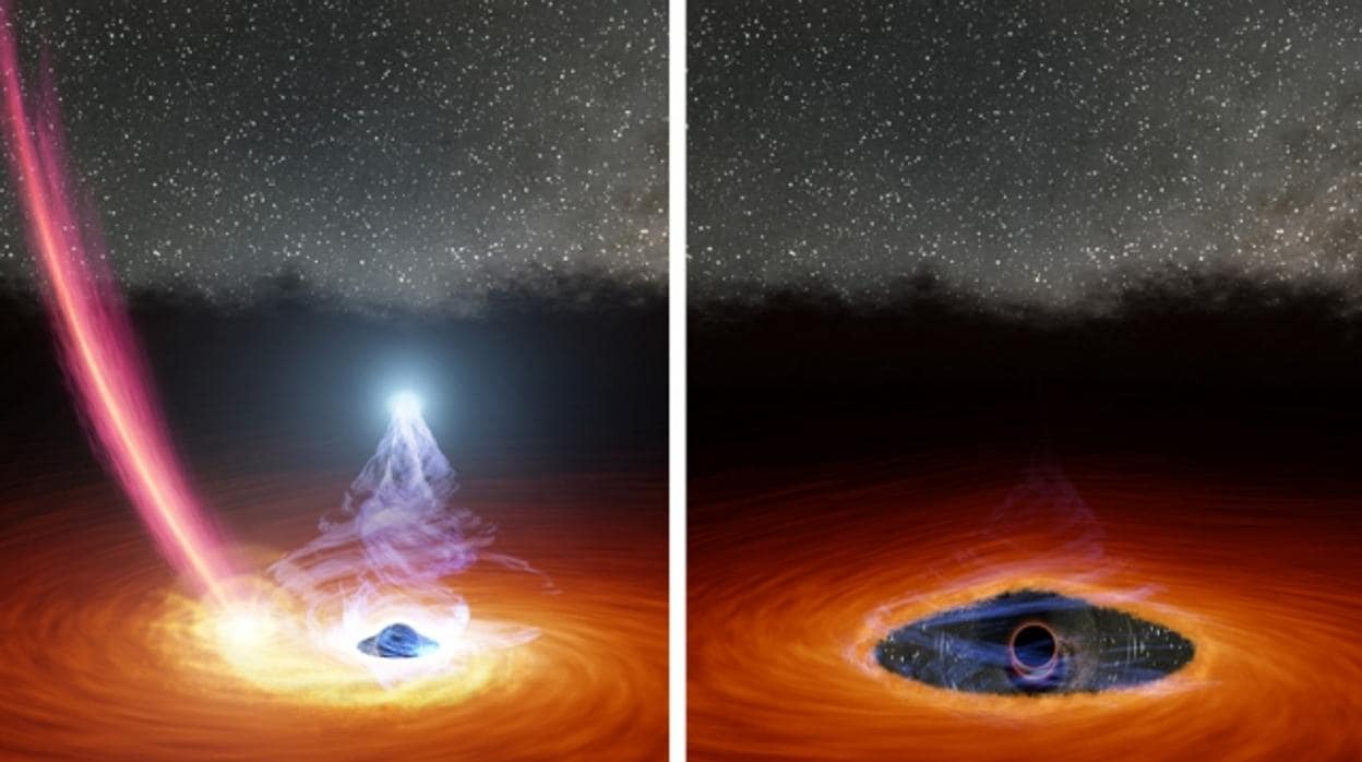 Por primera vez, los astrónomos han visto desaparecer la corona de un agujero negro