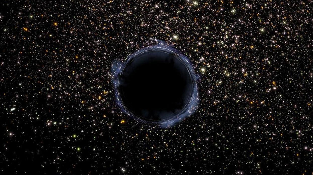 Ilustración de un agujero negro