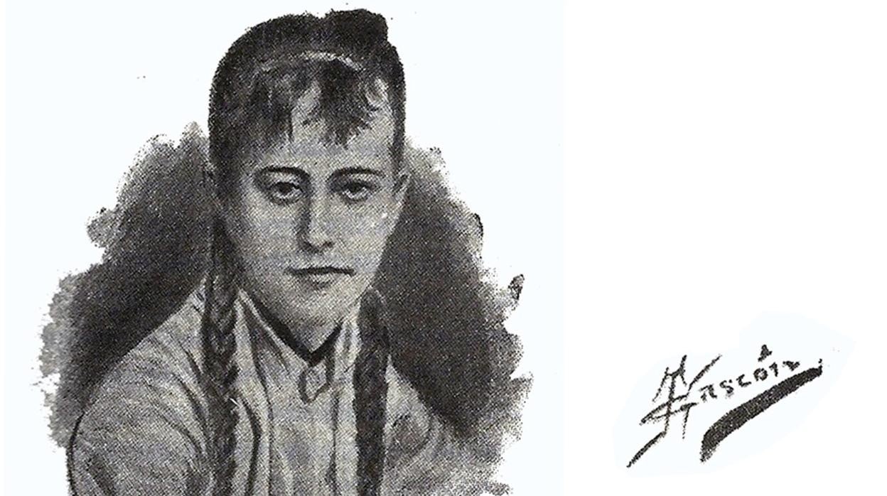 Grabado con la imagen de Blanca Catalán de Ocón