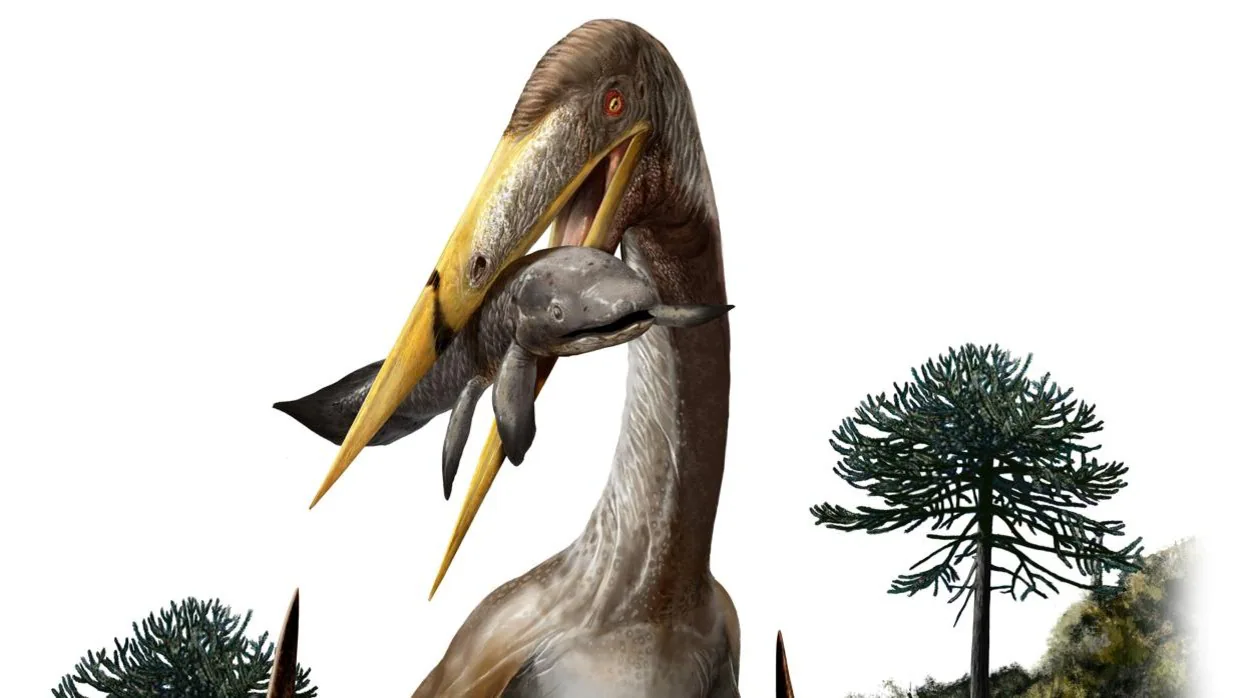 Interpretación artística de un pterosaurio (Alanqa saharica)