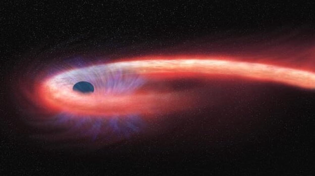 Proceso de 'espaguetización' de una estrella capturada por un agujero negro