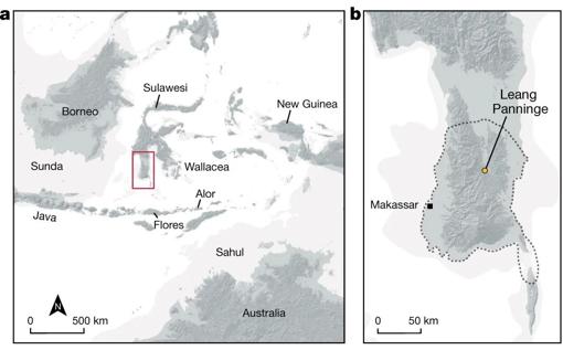 Un mapa que muestra la ubicación de Wallacea y dónde se descubrió el esqueleto // Carlhoff et al., Nature, 2021